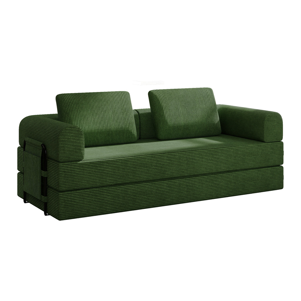78 Inch Convertible Sleeper Sofa Bed, Futon Boneless Couch Lounge Loveseat with Pull Out Bed, No Assembly Required - Grand Goldman Shop