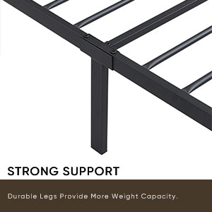 Full Size Bed Frame with Storage Headboard and 2 Drawers, LED Lights Bed with Charging Station, Metal Platform Bed No Noise, Mattress Foundation Strong Metal Slats Support No Box Spring Needed - Grand Goldman Shop