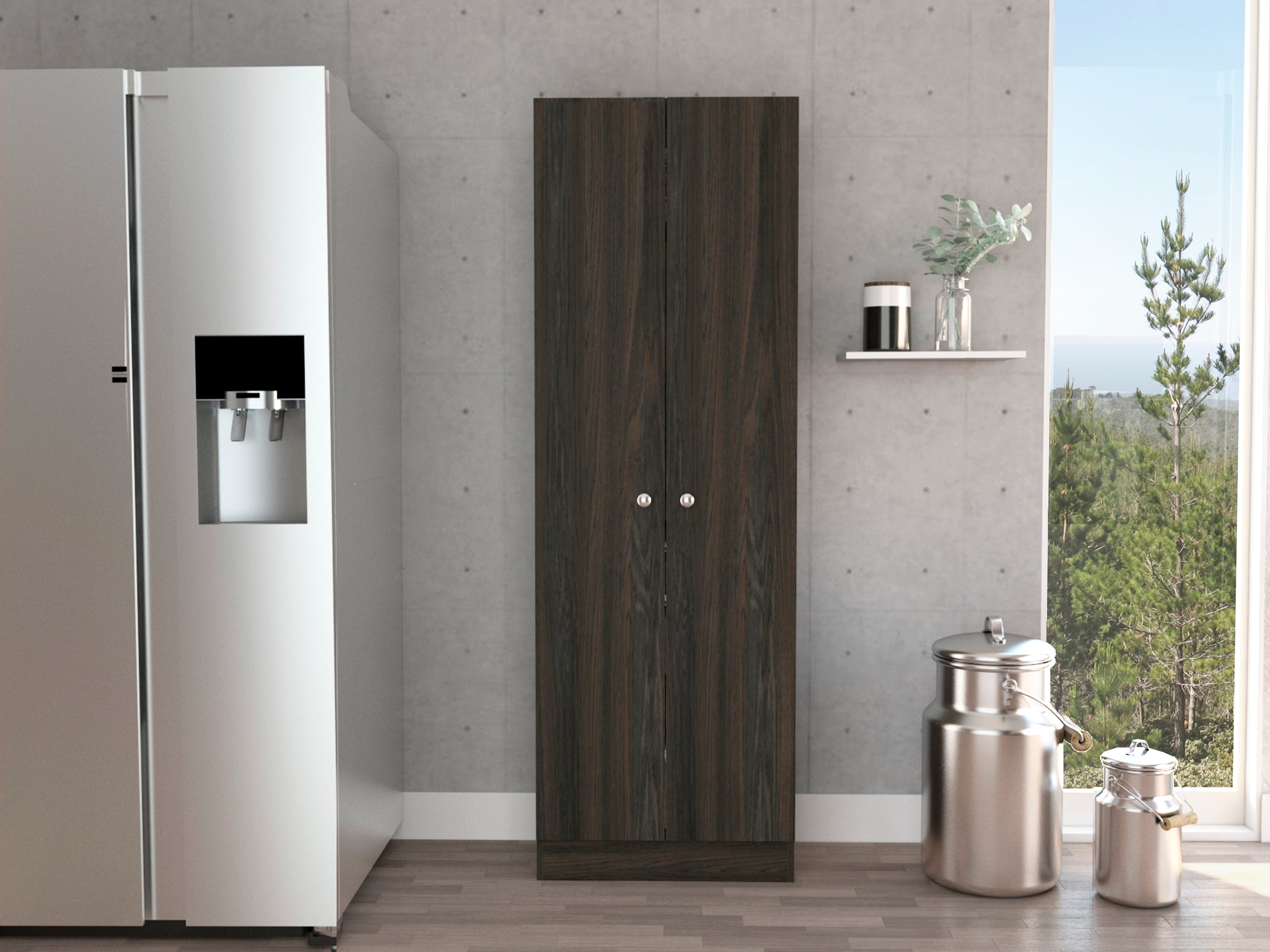 Multistorage Cabinet, Double Door, Five Shelves -Espresso / Black - Grand Goldman