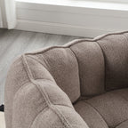 Soft Chenille Bean Bag Chair with High Resilient Foam for Living Room and Bedroom, Comfortable Square Lazy Sofa with Footstool for Adults - Grand Goldman Shop