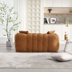 Cozy Beanbag Chair with High Resilience Foam Core for Two - Yellow Chenille, 66x35x25 inches - Grand Goldman Shop
