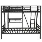 Twin over Full Bunk Bed with Loft and Desk, Metal Black, L-Shaped Design for 3 Sleepers - Grand Goldman Shop