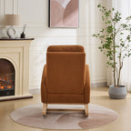 27.2'W Rocking Chair for Nursery, Sherpa Glider Chair with High Back and Side Pocket, Rocking Accent Armchair with Rubber Wood Legs for Living Room/Bedroom.Caramel - Grand Goldman Shop