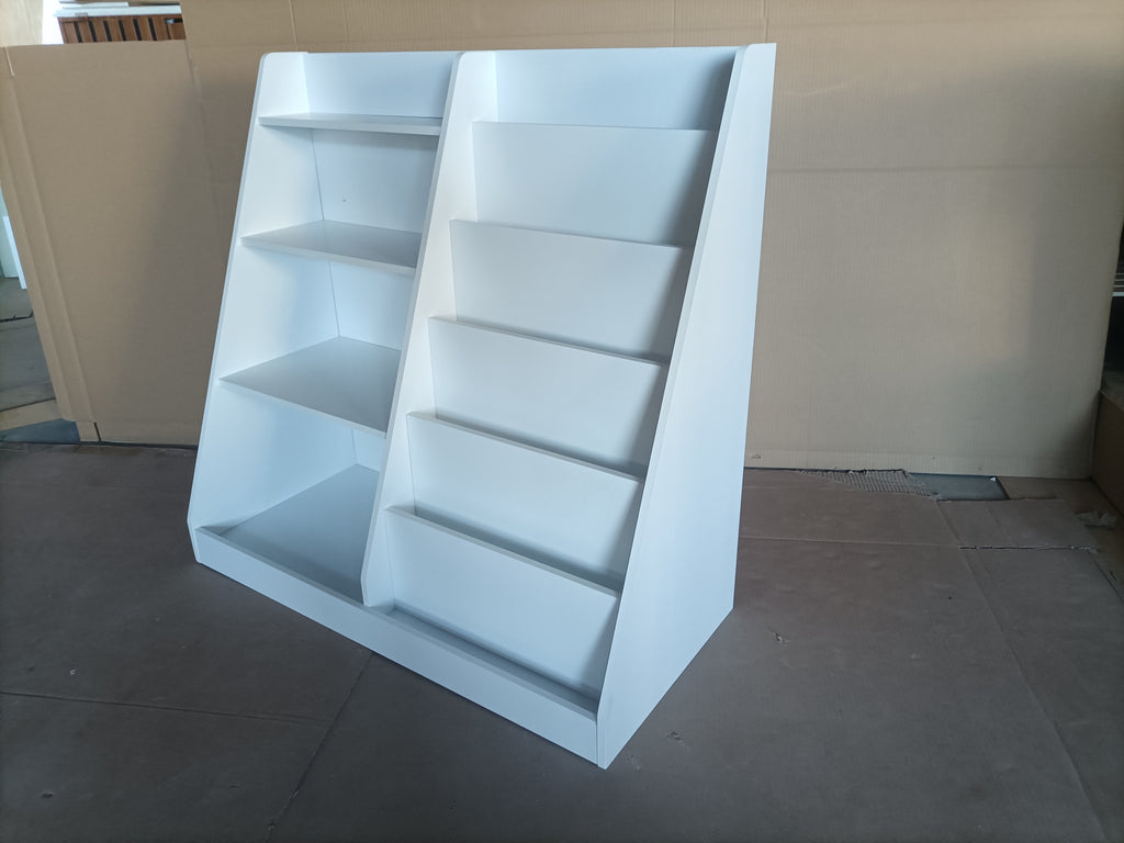 New Kids Bookshelf and Toy Storage Organizer, Multifunctional 4 Tier Wooden Kids Book Shelf with  Bookcase Display Stand in K
