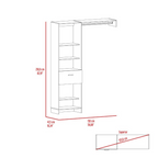 Manchester 150 Closet System, Metal Rod, Five Open Shelves, One Drawer -White - Grand Goldman Shop