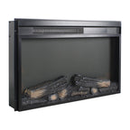26 inch electric fireplace insert, ultra thin heater with log set & realistic flame, remote control with timer, overheating protection - Grand Goldman Shop