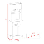Della 60 Kitchen Pantry with Countertop, Closed & Open Storage -White - Grand Goldman