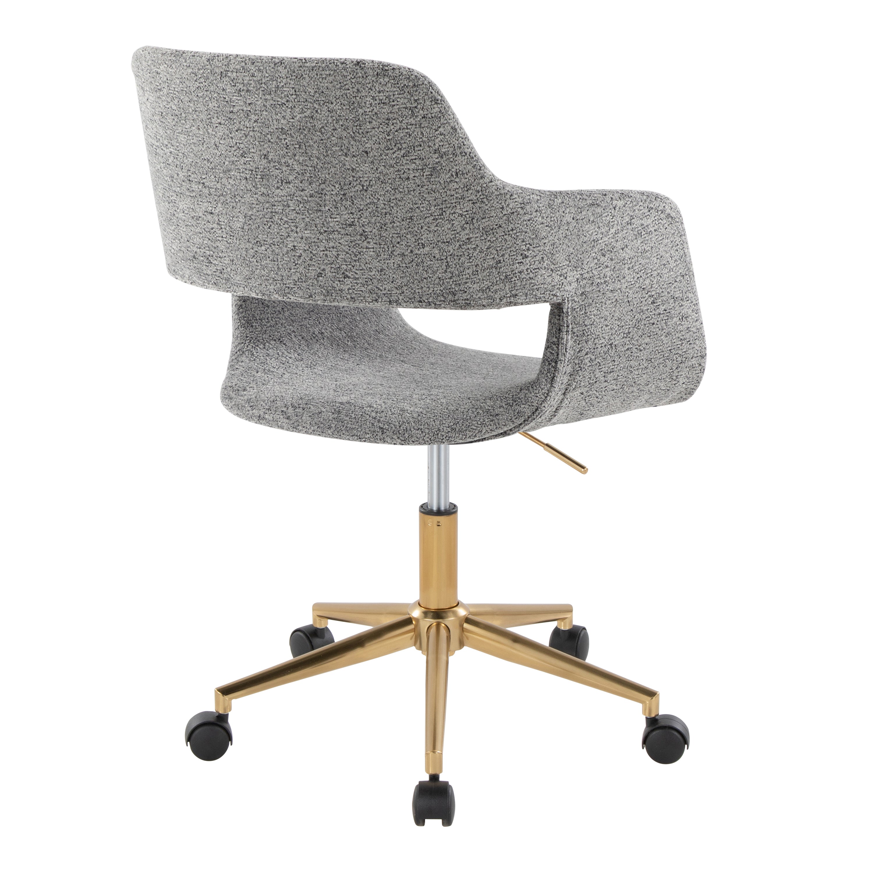Contemporary Task Chair in Gold Metal and Grey Fabric | Premium Home Decor - Grand Goldman