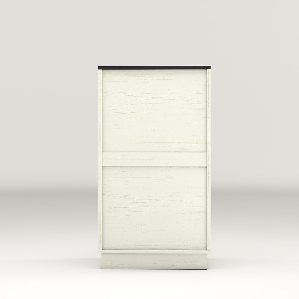 10-Gallon Woodgrain Tilt-Out Trash Can Cabinet Wooden Garbage Recycling Cabinet with Wave-Textured Hideaway Drawer&Pull-Out Bin-Multipurpose Kitchen/Bath Organizer in Antique White Finish - Grand Goldman Shop