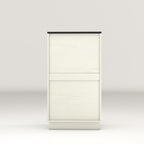 10-Gallon Woodgrain Tilt-Out Trash Can Cabinet Wooden Garbage Recycling Cabinet with Wave-Textured Hideaway Drawer&Pull-Out Bin-Multipurpose Kitchen/Bath Organizer in Antique White Finish - Grand Goldman Shop
