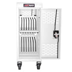 16 Bay Mobile School Charging Cart Station for Chromebook, Tablet and Laptop Computer with Power Strip Included - White - Sho