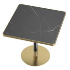 31.5' Square Modern Tulip Dining Table, Sintered Stone Tabletop with Luxury Faux Marble Print, Stainless Steel Bracket Base, Scratch & Wear Resistant, Waterproof Surface, Ideal for Indoor & Outdoor Us - Grand Goldman Shop