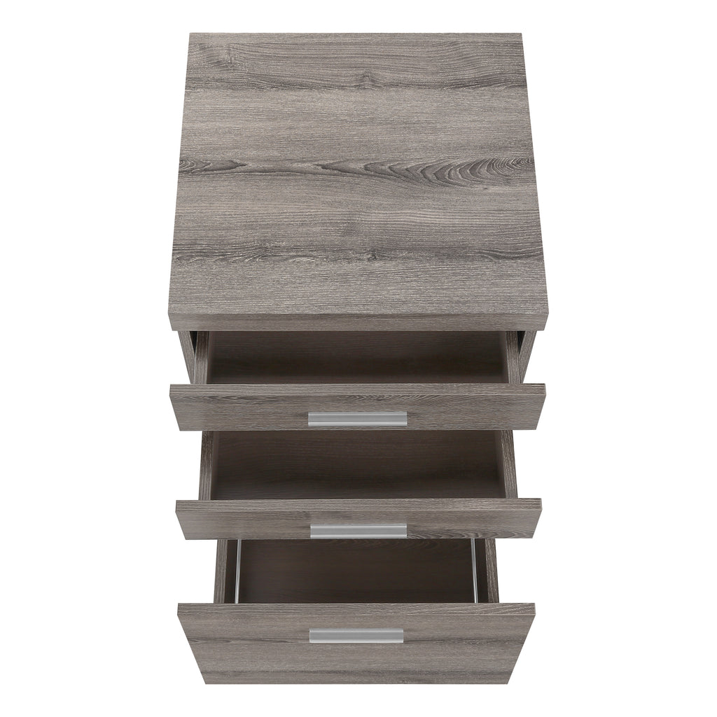 File Cabinet, Rolling Mobile, Storage Drawers, Printer Stand, Office, Work, Brown Laminate, Contemporary, Modern - Grand Gold