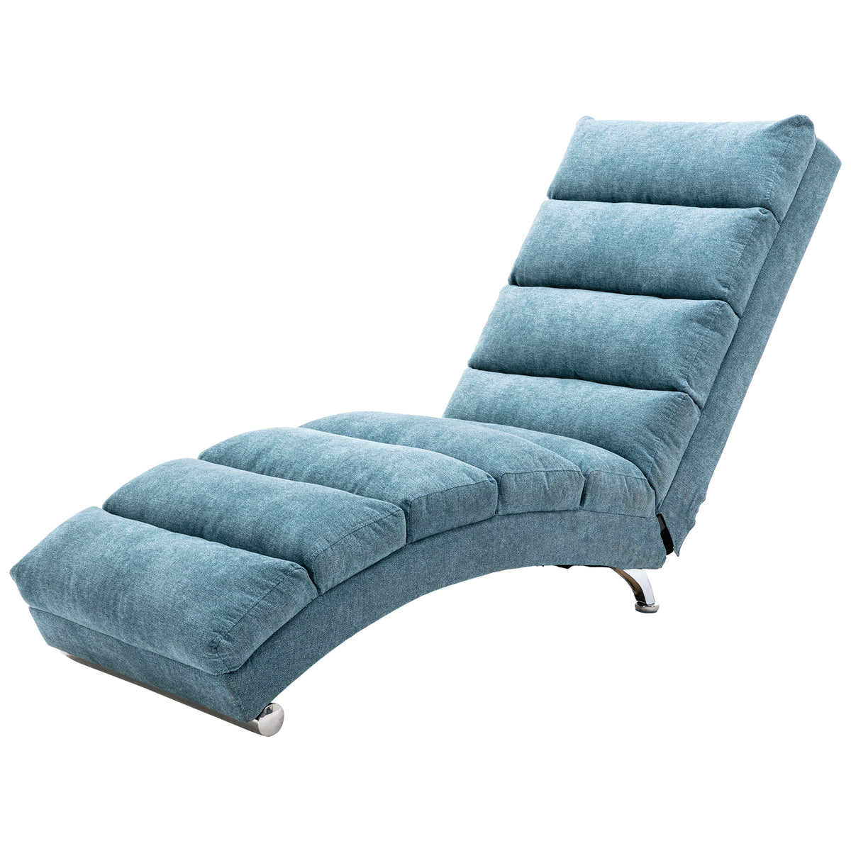 Ergonomic Linen Massage Chaise Lounge with Remote Control, 5 Modes, Blue, 21.65 x 58.27 x 34.25 inches - Grand Goldman Shop