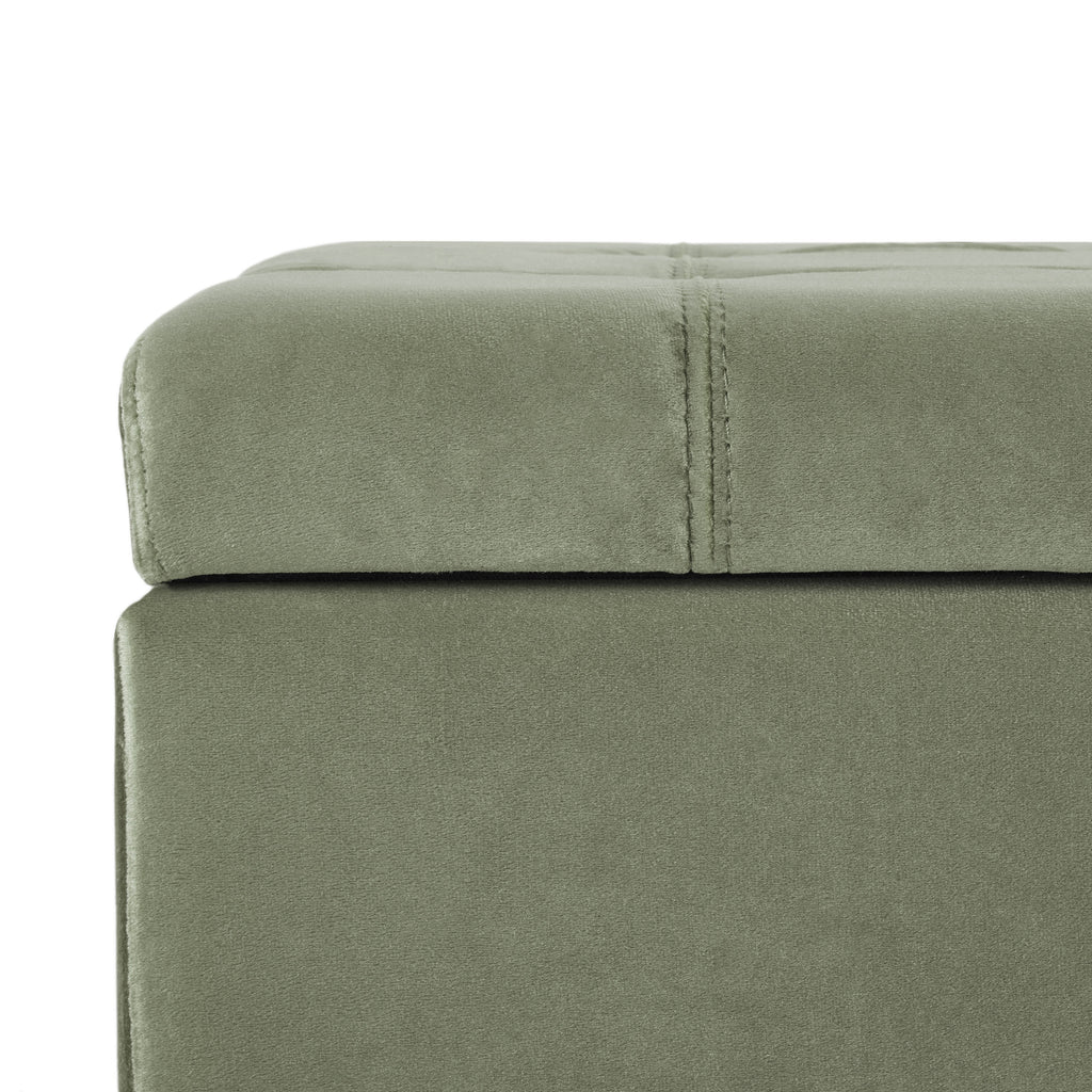 Wendover Elegant Velvet Tufted Storage Bench with Lift-Up Top and Birch Wood Legs - Grand Goldman Shop
