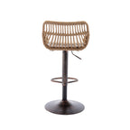COOLMORE Modern Swivel Bar Stools Set of 2 with Adjustable Counter Height and Footrest in Beige Linen - Grand Goldman Shop