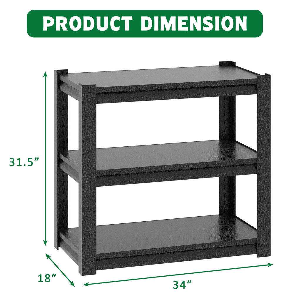 Metal Aquarium Stand 20-30 Gallon Adjustable 3-Tier Fish Tank Rack Shelf - Black, Heavy Duty, 34'W x 18'D x 31'H - Grand Goldman Shop
