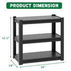 Metal Aquarium Stand 20-30 Gallon Adjustable 3-Tier Fish Tank Rack Shelf - Black, Heavy Duty, 34'W x 18'D x 31'H - Grand Goldman Shop