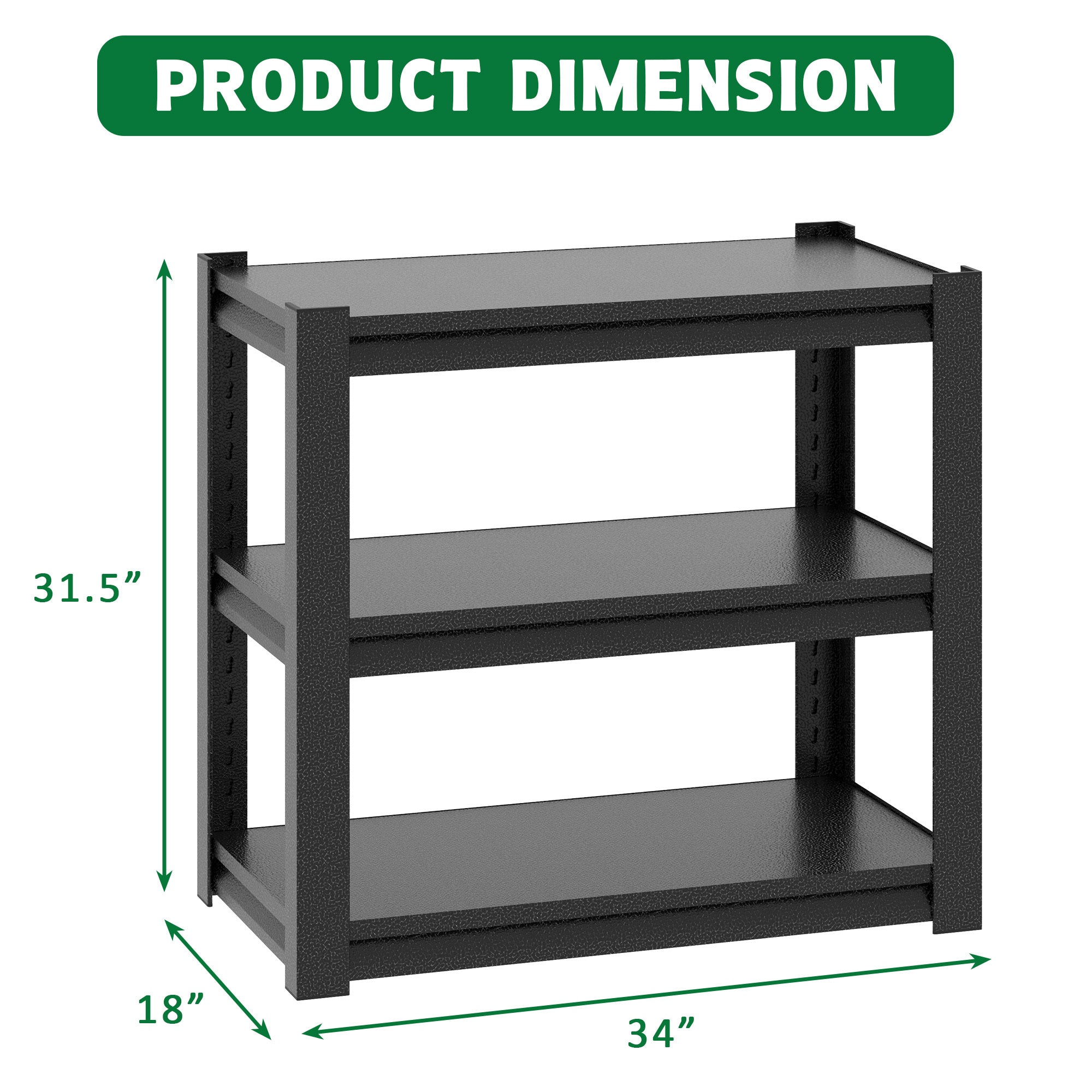 Metal Aquarium Stand 20-30 Gallon Adjustable 3-Tier Fish Tank Rack Shelf - Black, Heavy Duty, 34'W x 18'D x 31'H - Grand Goldman Shop