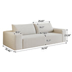 71' 3Setaser Sofa,Corduroy Fabric,Deep Seat Couches,Comfy Loveseat Sofa,No Assembly,1pcs for Living room, Bedroom,Conference room ,Apartment,White - Grand Goldman Shop