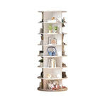 7 Tier Rotating Shoe Rack Tower, Spinning Shoe Display, 360 Shoe Rack Storage Round Carousel, Vertical Handbag Rotate Shoes Closet Organization (WHITE) - Grand Goldman Shop
