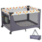 Baby Playpen Quick-Folding Portable Baby Toddler Fence Play Yard & Wheels | Premium Home Decor - Grand Goldman