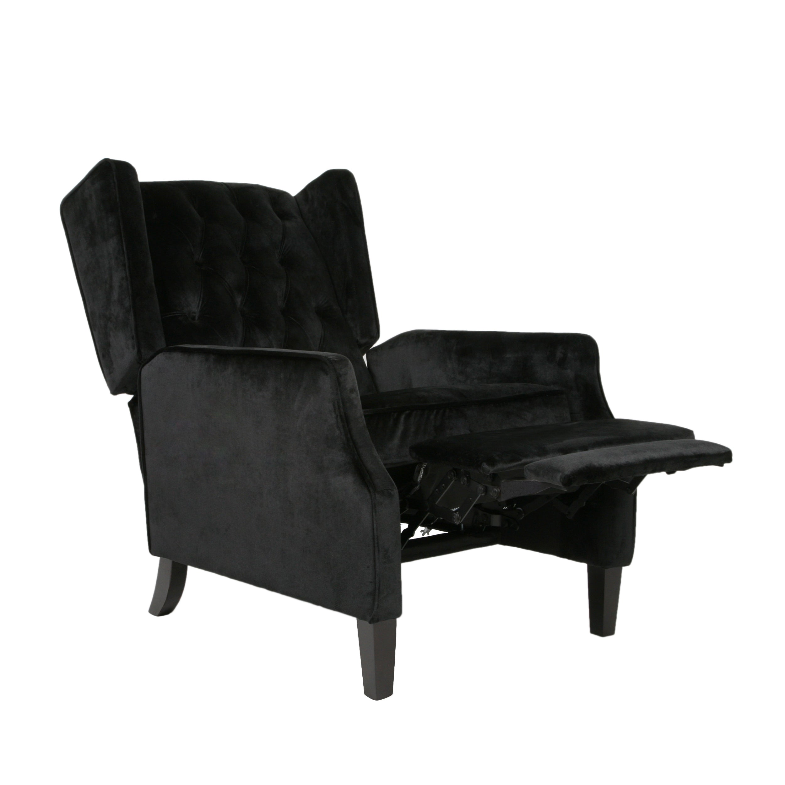 Pushback Recliner Chair, Fabric Armchair Push Back Recliner with Rivet Decoration, Mid Century Wingback Accent Chair for Living Room, Bedroom - Grand Goldman Shop