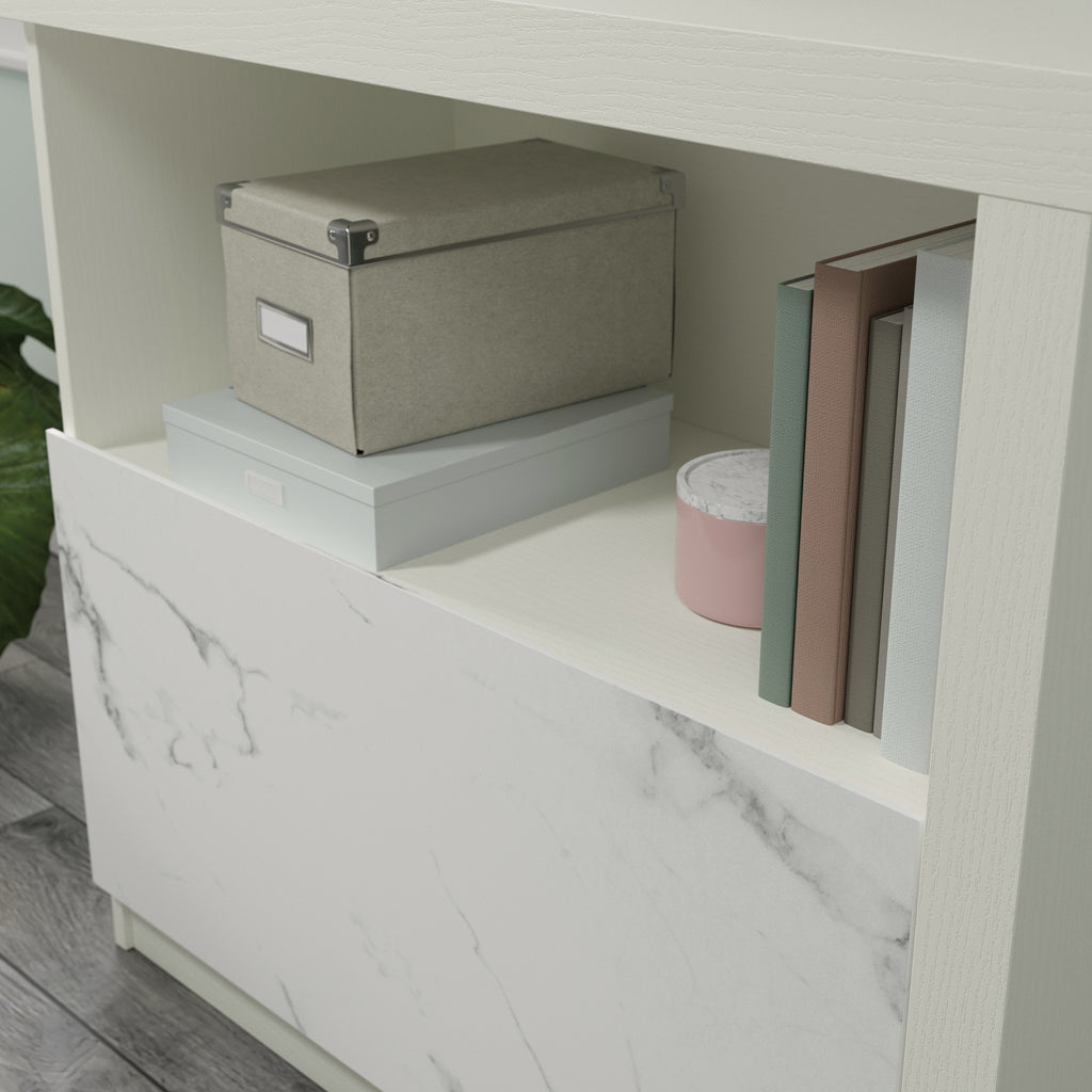 Lateral File with Cubbyhole Storage, White finish - Grand Goldman