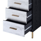 Myles Black, Silver & Gold Finish Jewelry Armoire - Grand Goldman Shop