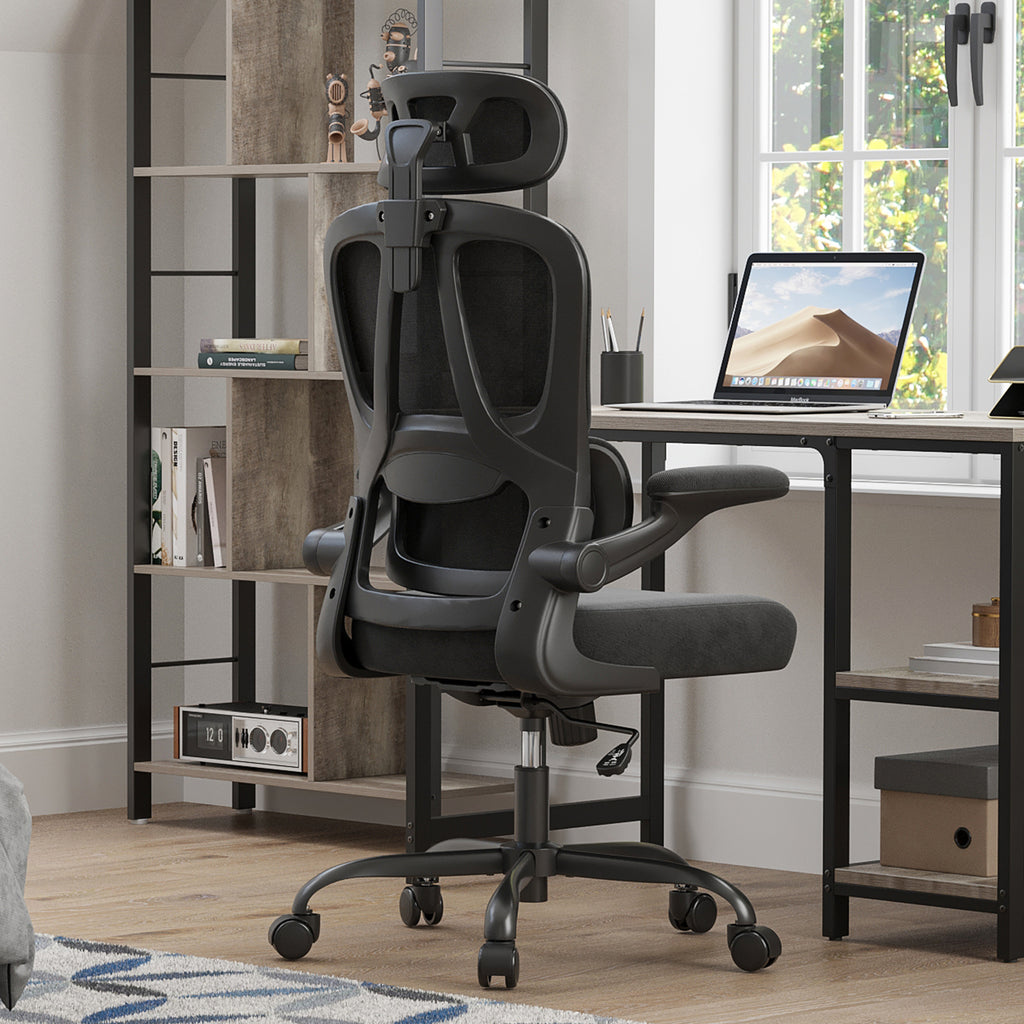 Ergonomic Office Chair, Desk Chair with Headrest and Lumbar Support, High Back Swivel Home Office Chair with Headrest for Hom