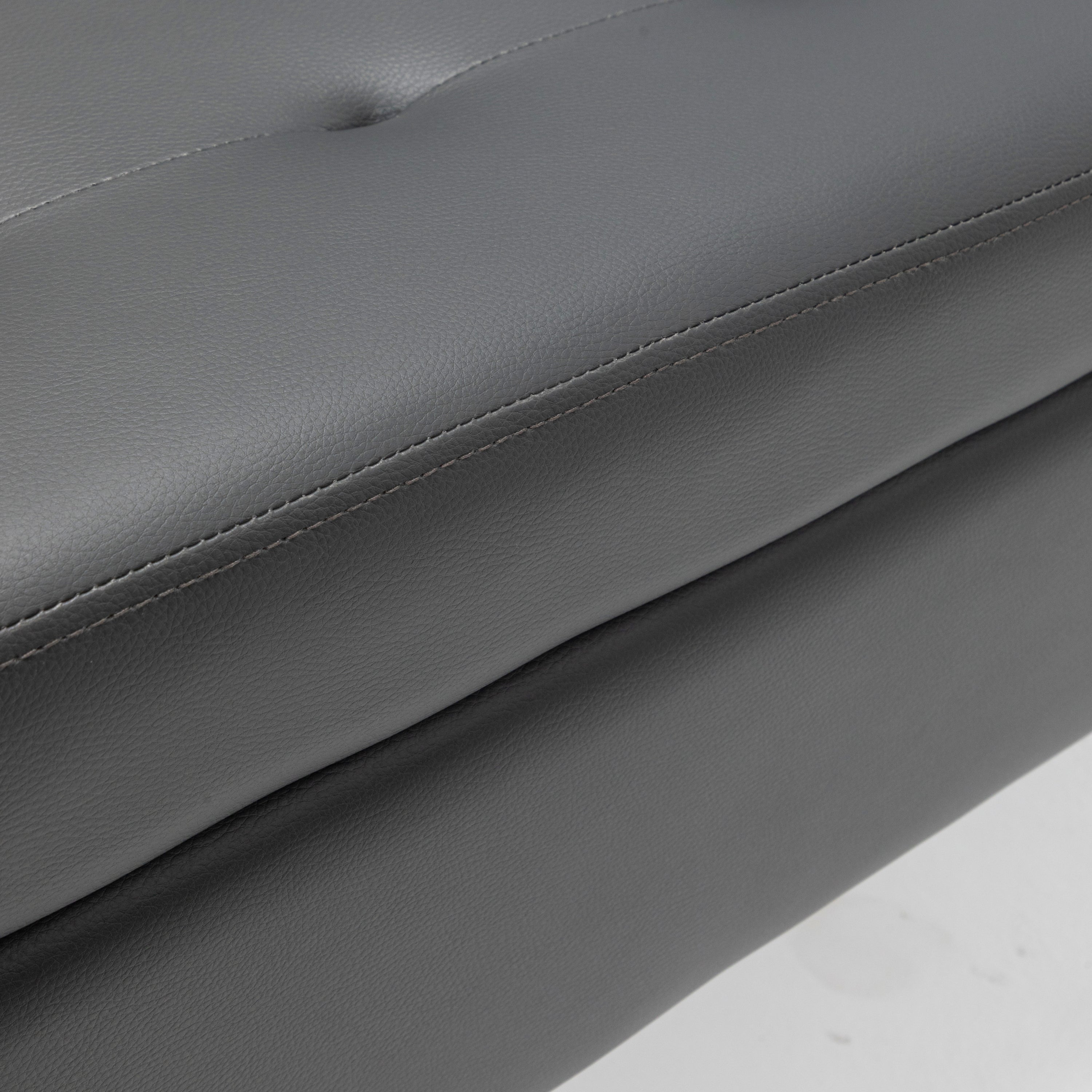 Storage Bench with Storage Bench for Bedroom End of Bed Bench Foot of Bed Bench Entryway Bench Storage Ottoman Bench 43.3' W x 17.7' Dark Grey Leather Bench - Grand Goldman Shop