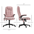 HOMCOM 6 Point Vibrating Massage Office Chair with Heat, Velvet High Back Executive Office Chair with Reclining Backrest, Pad