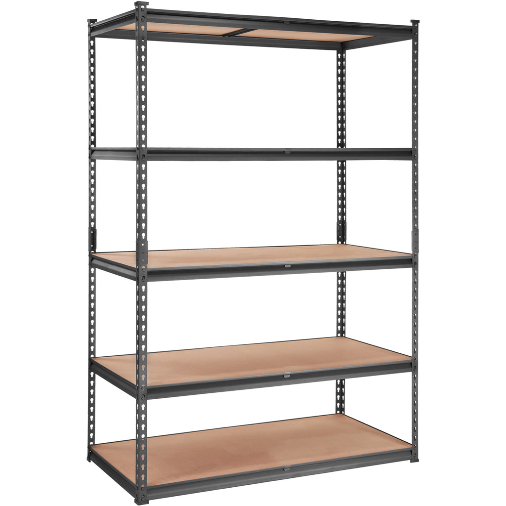 Storage Shelving Unit, 5-Tier Adjustable, 2000 lbs Capacity, Heavy Duty Garage Shelves Metal Organizer Utility Rack, Black, 48' L x 24' W x 72' H for Kitchen Pantry Basement Bathroom Laundry - Grand Goldman Shop