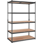 Storage Shelving Unit, 5-Tier Adjustable, 2000 lbs Capacity, Heavy Duty Garage Shelves Metal Organizer Utility Rack, Black, 48' L x 24' W x 72' H for Kitchen Pantry Basement Bathroom Laundry - Grand Goldman Shop