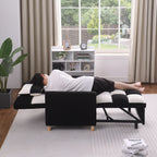 Convertible Sleeper Sofa Chair Bed, Adjustable Chair with Pillow, Multi-Functional Sleeper Chair with Soft Teddy Fabric for Living Room, Dorm, Apartment, Bedroom or Office - Grand Goldman Shop