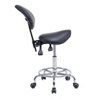 Saddle Stool Chair with Backrest Swivel Hydraulic Ergonomic Tilt Seat Chair with Wheels Footrest for Medical Hospital Clinic 