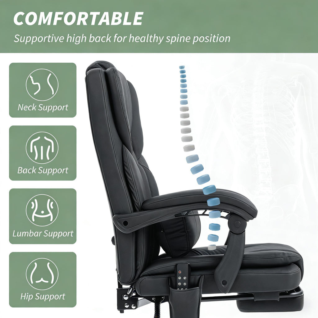 Faux Leather Massage Desk Chair,Office Chair,Reclining Chair | Premium Home Decor - Grand Goldman