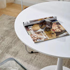Modern Round Dining Table, ∅31.5'' Kitchen Dining Room Furniture, Coffee Table, Leisure Table, Living Room Table, Oval Dining Table, WHTIE - Grand Goldman Shop