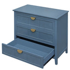 3-Drawer Cabinet for Bedroom, Living Room, or Study – Blue MDF American Furniture - Grand Goldman Shop
