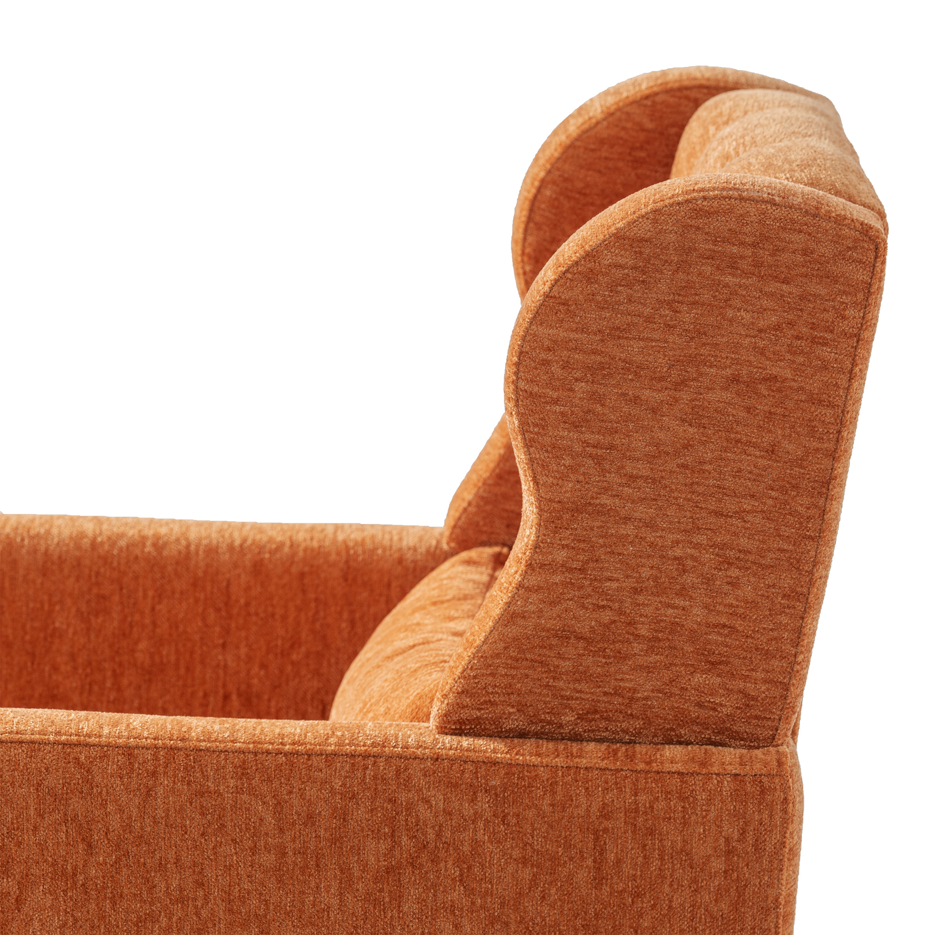 Modern Accent Chair,Chenille Arm Chairs for Living Room,Upholstered Mordern Armchair,Comfy Soft Padded Lounge Chair in Small Space, Bedroom, w/Pillow, Solid Wood Leg (Orange) - Grand Goldman Shop