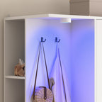 Wardrobe Closet 71.7' H, Bedroom Wooden Wardrobe with 2 Doors 6 Drawers, Modern Clothing Storage Cabinet Combination with Storage Shelves and Hanging Rail, White - Grand Goldman Shop