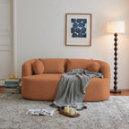 Sofa-in-a-Box, Memory Foam 2-Seater Couch, No Installation & Easy to Transport, Deep Seat Modern Sofa with chenille Fabric, Couch for Living Room, Bedroom, Apartment, Home Office,Orange - Grand Goldman Shop
