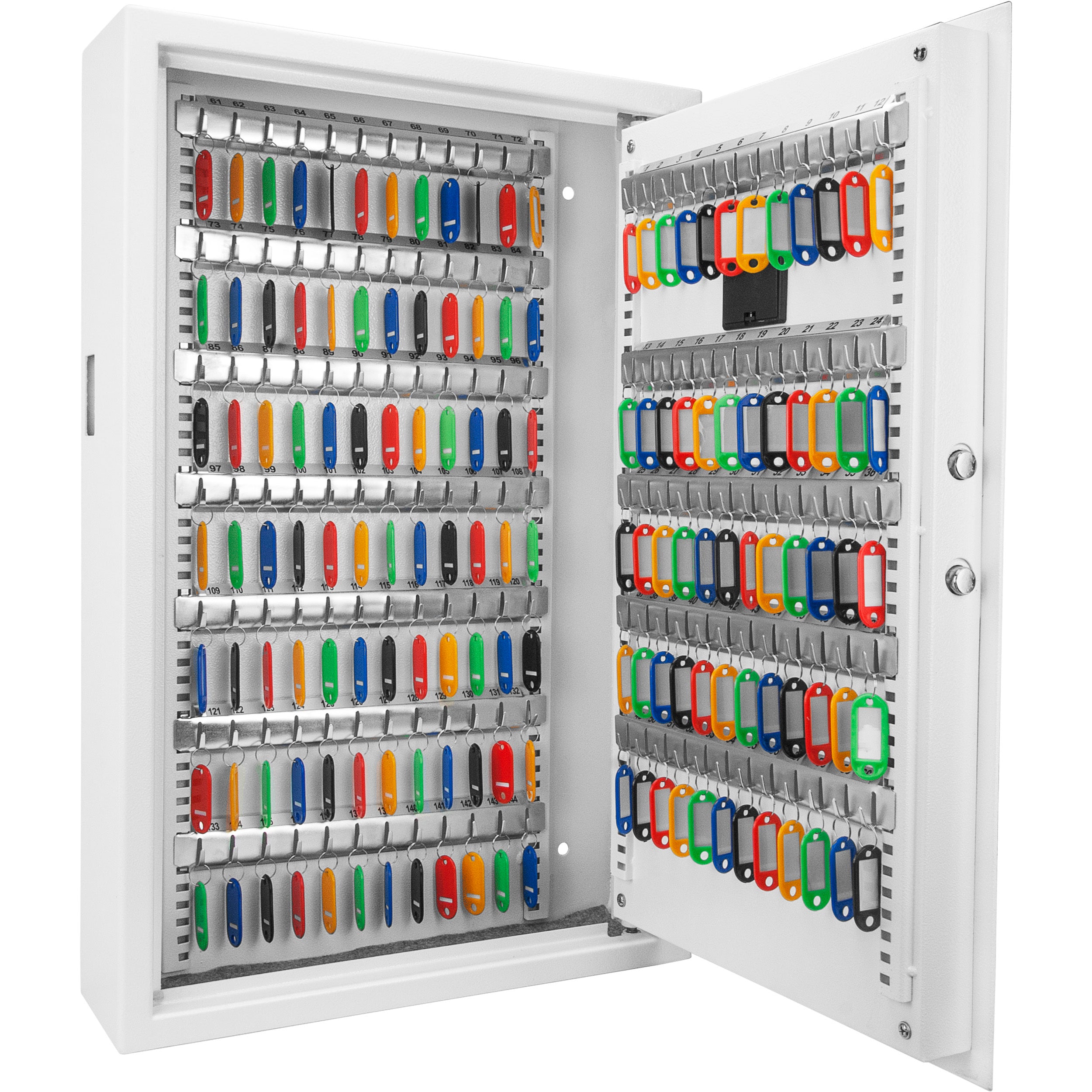 Secure 144 Keys Key Cabinet with Digital Keypad in White Steel | Premium Home Decor - Grand Goldman