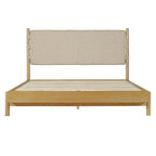Modern Queen Bed Frame Set with 2 Nightstands, Beige Wood Platform Bed with Headboard and Matching Bedside Tables for Bedroom - Grand Goldman Shop