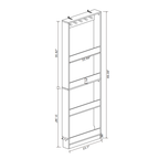 Behind The Door 69' Tall Bookcase with 4 Shelves and 5 hooks,  Space-Saving Narrow storage cabinet for Living Room, Children's Room, Study Room, Kitchen, Corridor-Antique White - Grand Goldman Shop
