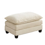 Cloud Sofa Ottoman only, Modern Sectional Couch, for Living Room Bedroom and Apartment, Comfy Double Layer Upholstered Seat Cushion, Breathable Chenille Fabric, Beige - Grand Goldman Shop