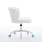 Stylish A&A Furniture Office Chair,Artificial rabbit hair Home Office Chair with Metal Base,Adjustable Desk Chair Swivel Offi
