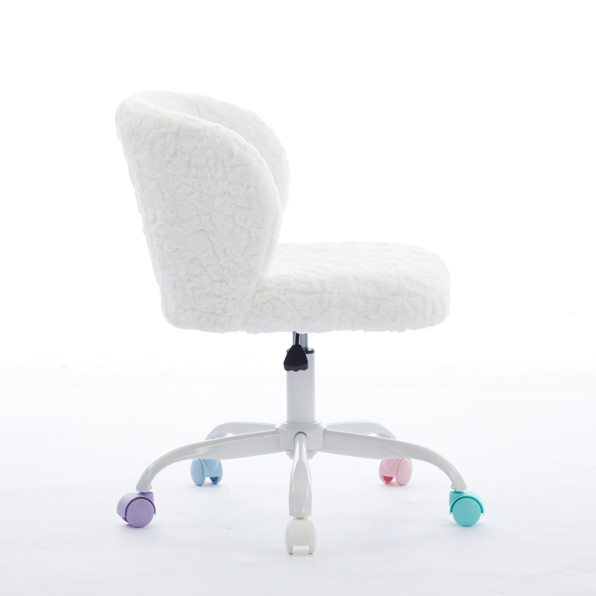 Stylish A&A Furniture Office Chair,Artificial rabbit hair Home Office Chair with Metal Base,Adjustable Desk Chair Swivel Offi