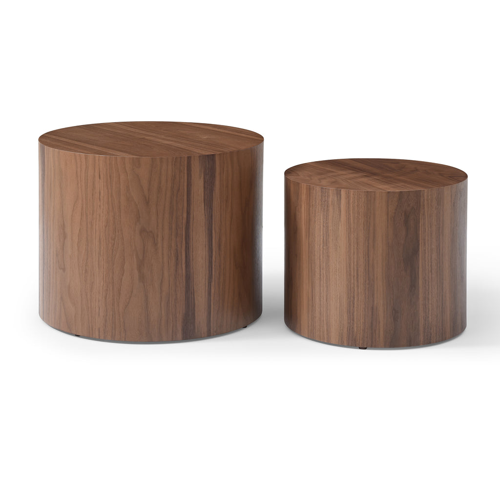 Round Coffee Table Set of 2, Nesting Coffee Tables for  MDF with  veneer .for living room,office,bedroom,Natural, 4Colors - Grand Goldman Shop