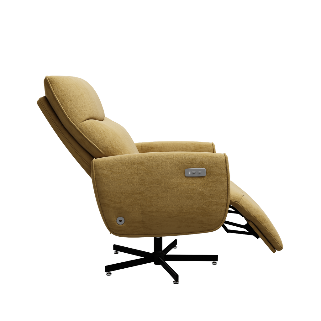 Power Swivel Recliner Chair, Electric Reclining with USB & Type-C Charging, 360° Swivel Velvet Upholstered Accent Chair, for 